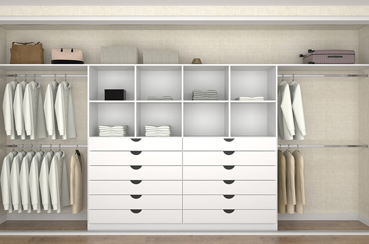 Interior Design in White Finish with Double Draw Units